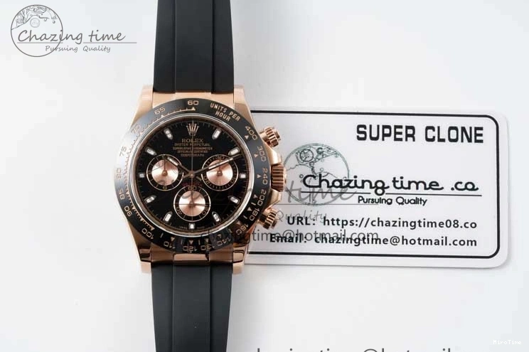 MiroTime 0506 Stretchable Daytona 116515 QF 1:1 Best Edition Black RG Dial on Oysterflex Rubber Strap SA 2273
